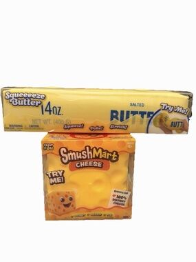 Smushmart xl cheese squishy sunny days squeezy butter sensory relief bundle of 2